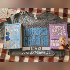 Signed Theresa Caputo books and t-shirt